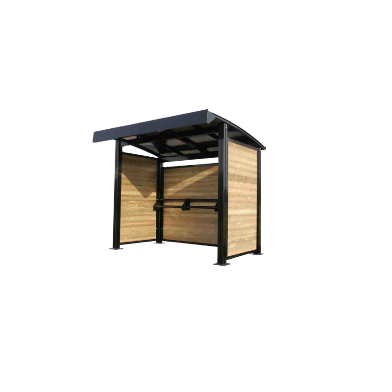 Abri bus en Alu et Bois