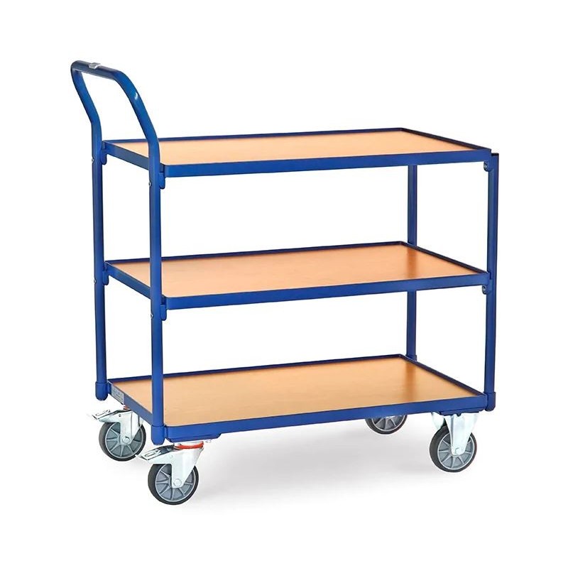 Chariot à plateaux robuste à plusieurs étages pour équiper vos entrepôts