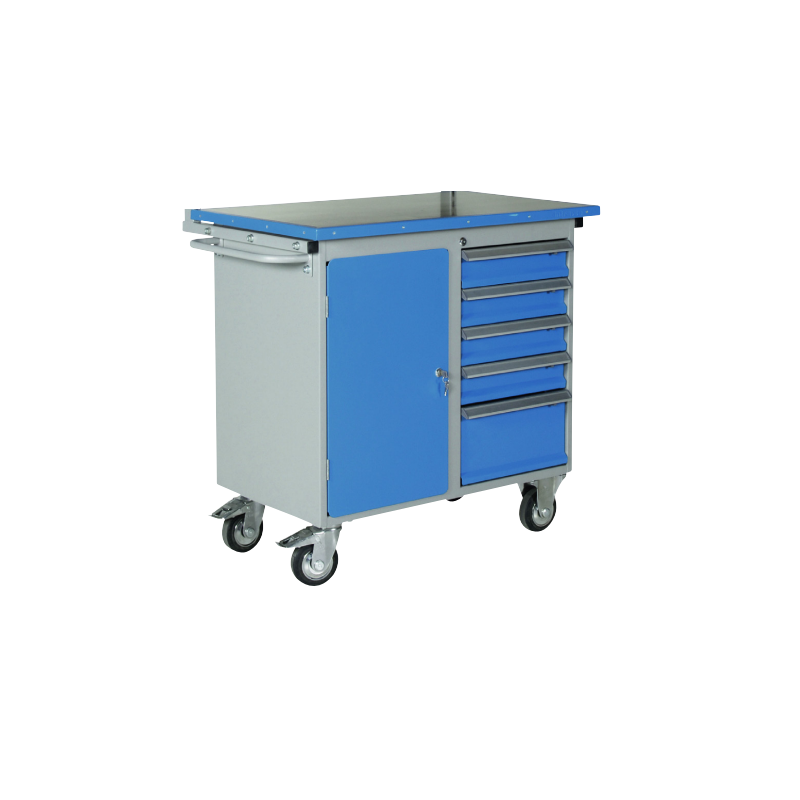 Servante mobile 5 tiroirs 1 porte
