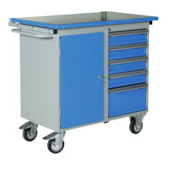 Servante mobile 5 tiroirs 1 porte
