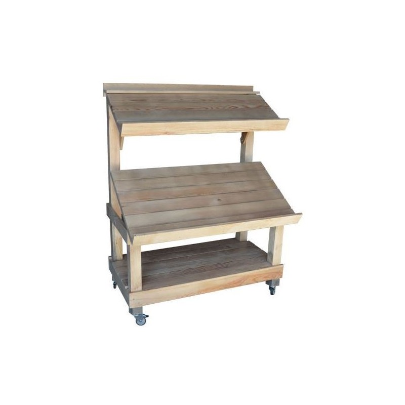 Présentoir fruits et légumes bois - Mobilier magasin bio