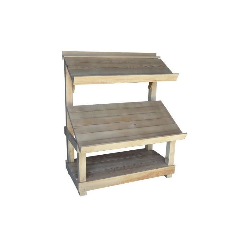 Présentoir fruits et légumes bois - Mobilier magasin bio