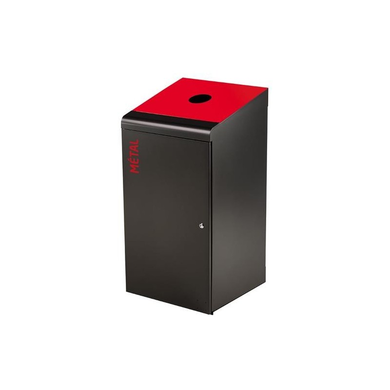 Borne de tri sélectif Tripoz  de capacité de 120 Litres Façade Grise