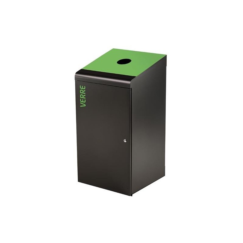 Borne de tri sélectif Tripoz  de capacité de 120 Litres Façade Grise
