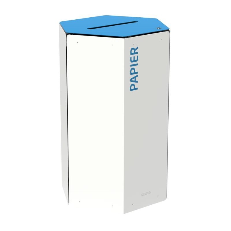 Borne de Tri sélectif Hexatri avec Serrure de capacité de 50 Litres