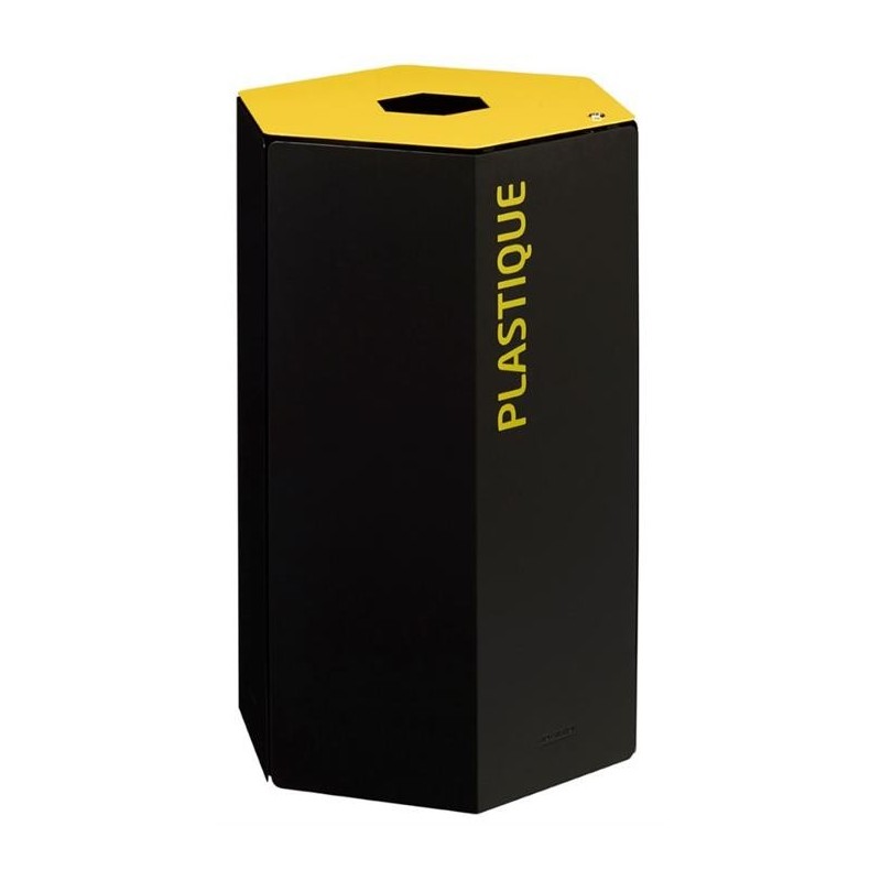 Borne de Tri sélectif Hexatri avec Serrure de capacité de 50 Litres