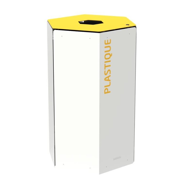 Borne de Tri sélectif Hexatri avec Serrure de capacité de 50 Litres