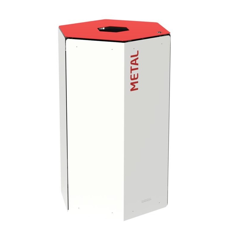 Borne de Tri sélectif Hexatri avec Serrure de capacité de 50 Litres