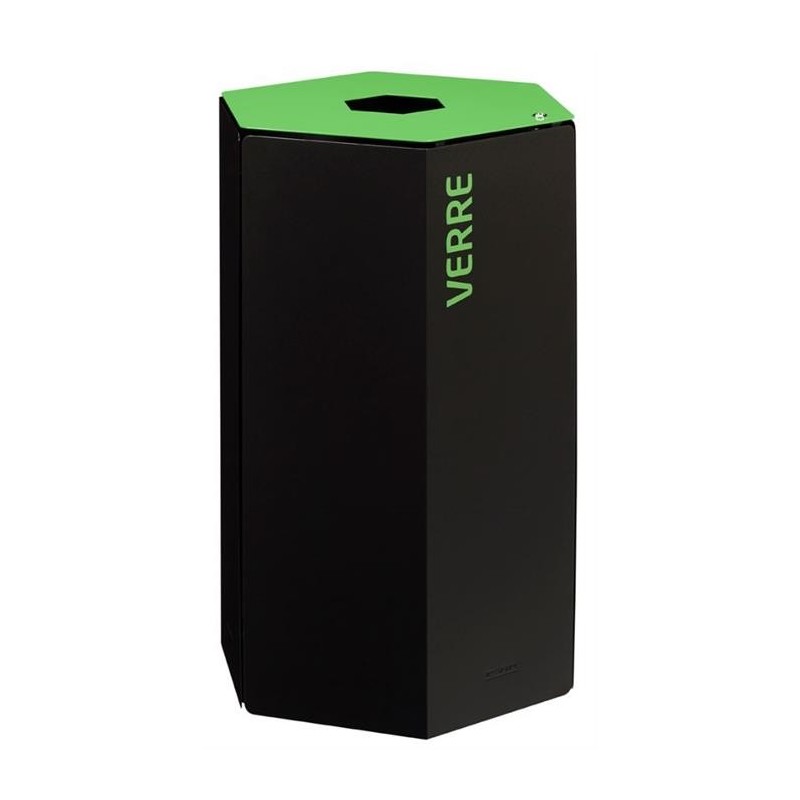 Borne de Tri sélectif Hexatri avec Serrure de capacité de 50 Litres