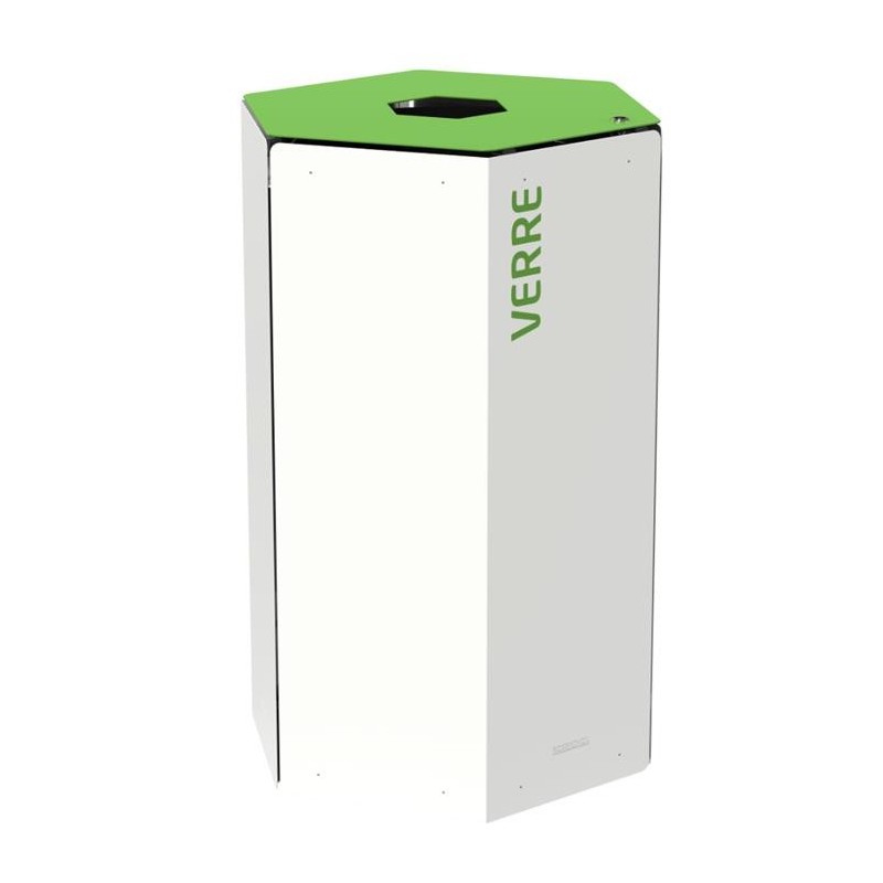 Borne de Tri sélectif Hexatri avec Serrure de capacité de 50 Litres