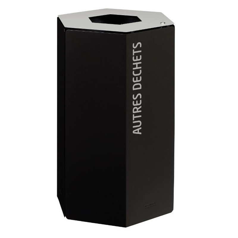 Borne de Tri sélectif Hexatri avec Serrure de capacité de 50 Litres