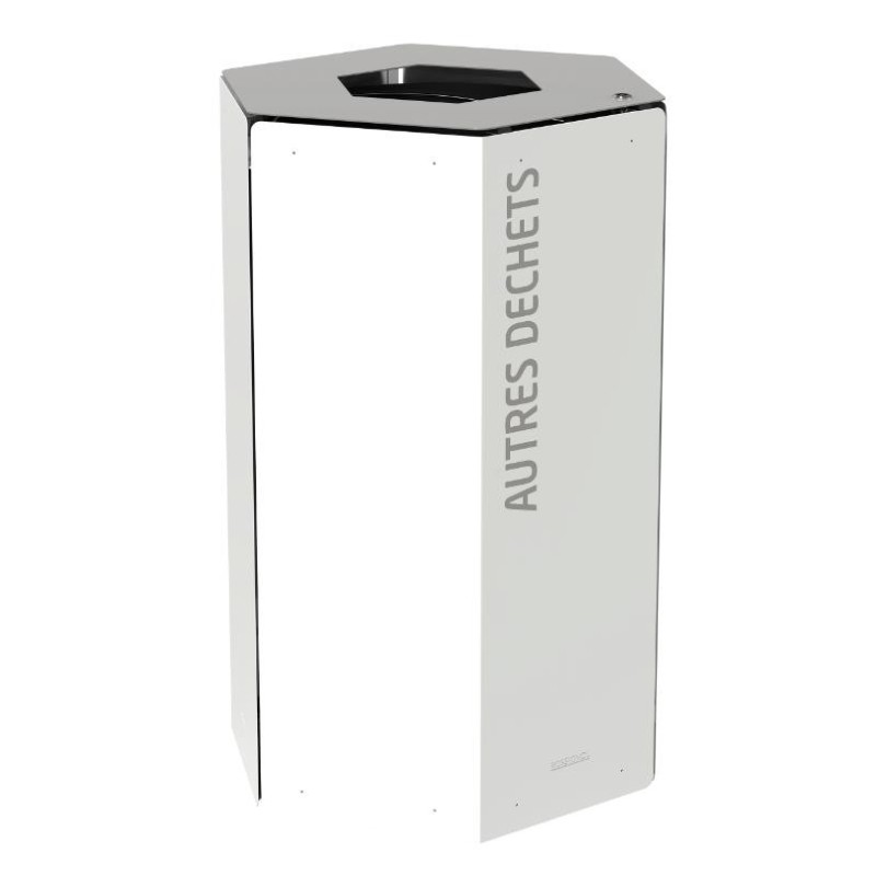 Borne de Tri sélectif Hexatri avec Serrure de capacité de 50 Litres
