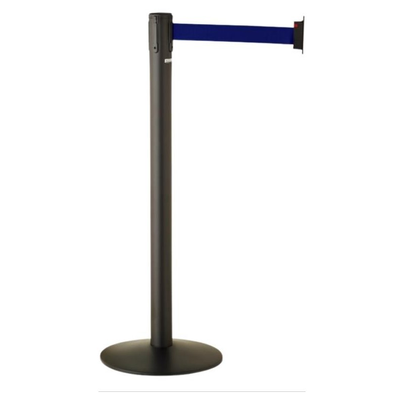 Poteau à Sangle 3m – Guidage & Délimitation Inox, Bleu ou Noir | Agenc'Mag
