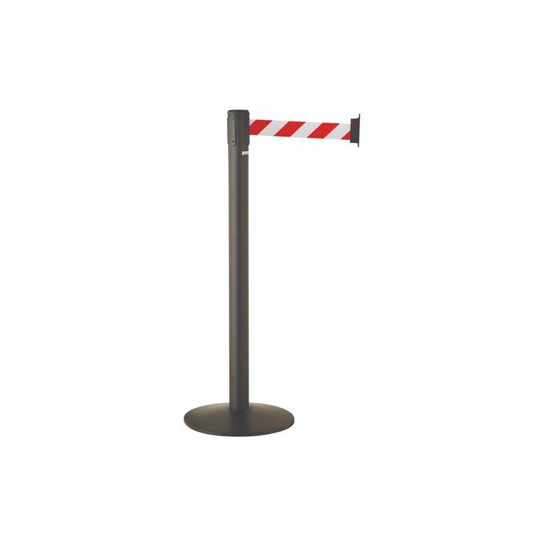 Poteau à Sangle 3m – Guidage & Délimitation Inox, Bleu ou Noir | Agenc'Mag