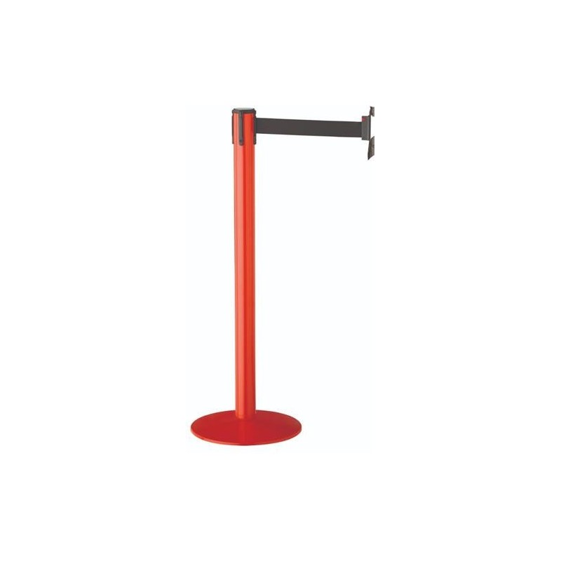 Poteau à Sangle 3m – Guidage & Délimitation Inox, Bleu ou Noir | Agenc'Mag