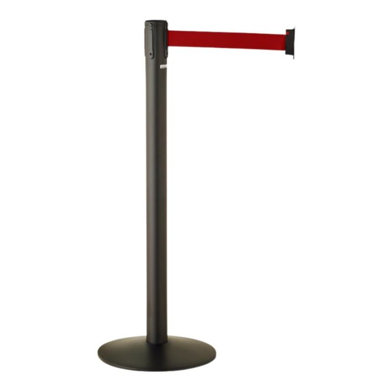 Poteau à Sangle 3m – Guidage & Délimitation Inox, Bleu ou Noir | Agenc'Mag