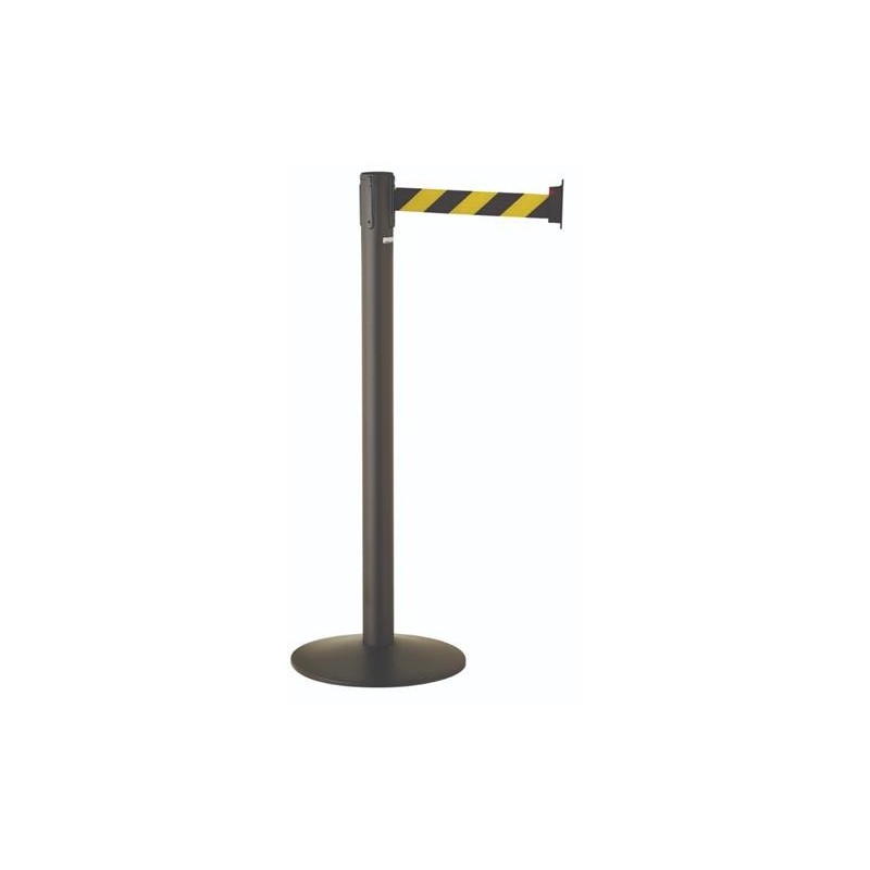 Poteau à Sangle 3m – Guidage & Délimitation Inox, Bleu ou Noir | Agenc'Mag